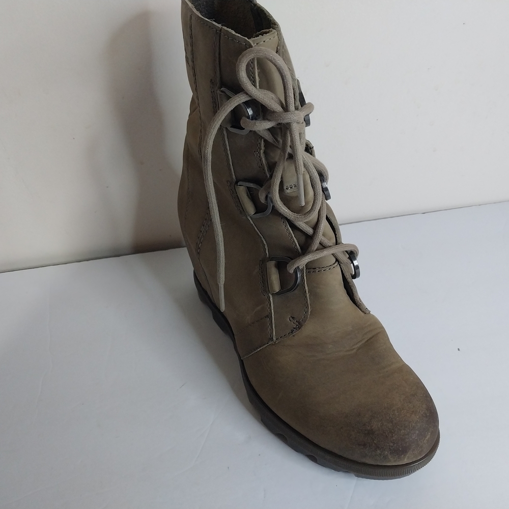SOREL 8.5 Women's Taupe Lace-Up Boots - Picture 4 of 15
